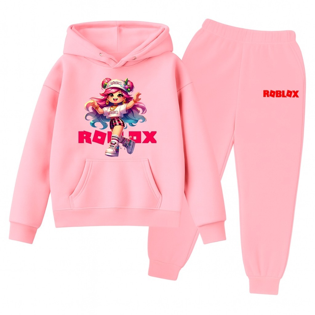 Conjunto Infantil Feminino Moletom Estampado Blusa com Capuz e Calça Flanelado Inverno Quentinho Moda Kids 2 ao 14