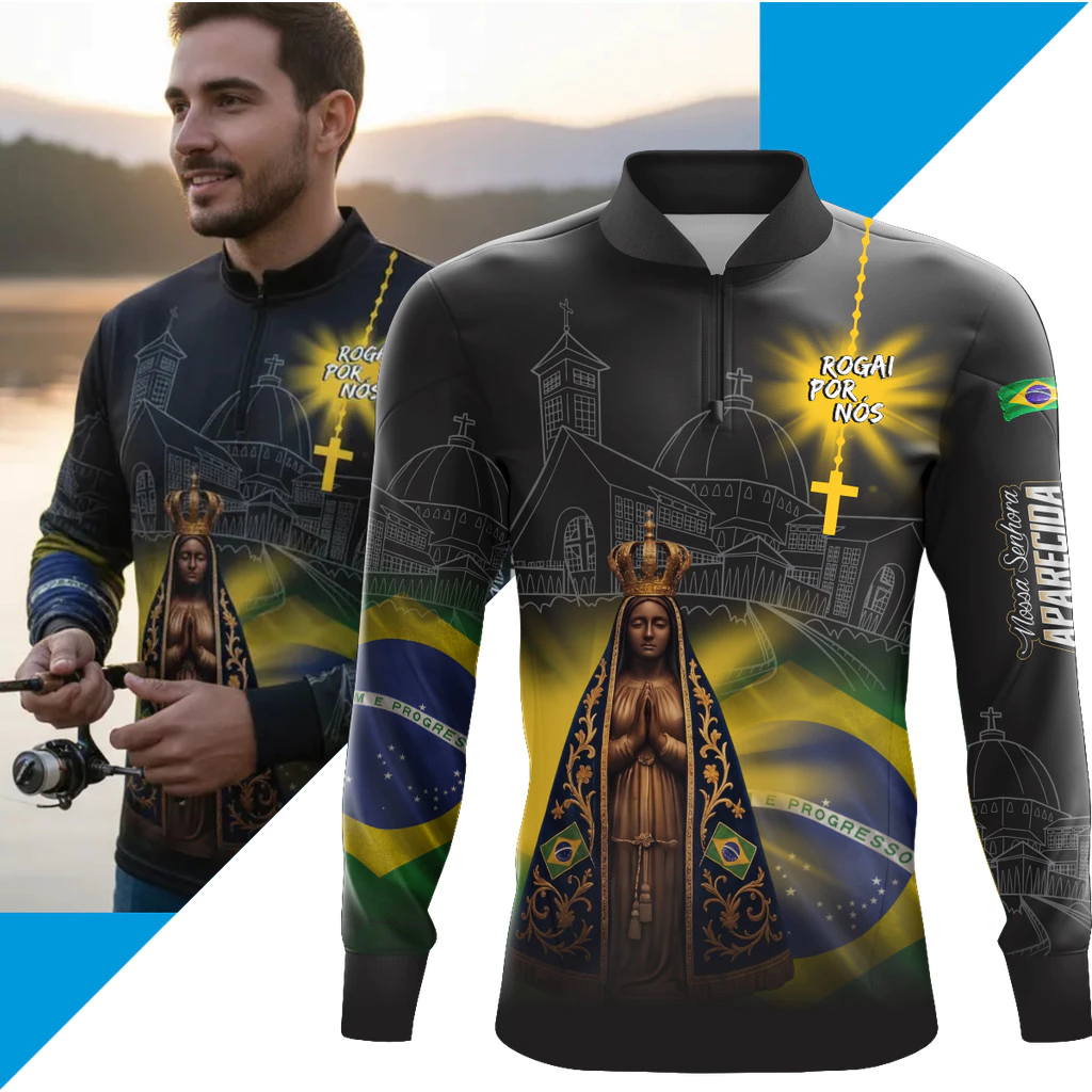 Camiseta Camisa Pesca Agro Padroeira Nossa Senhora Uv 50 — imagem 1