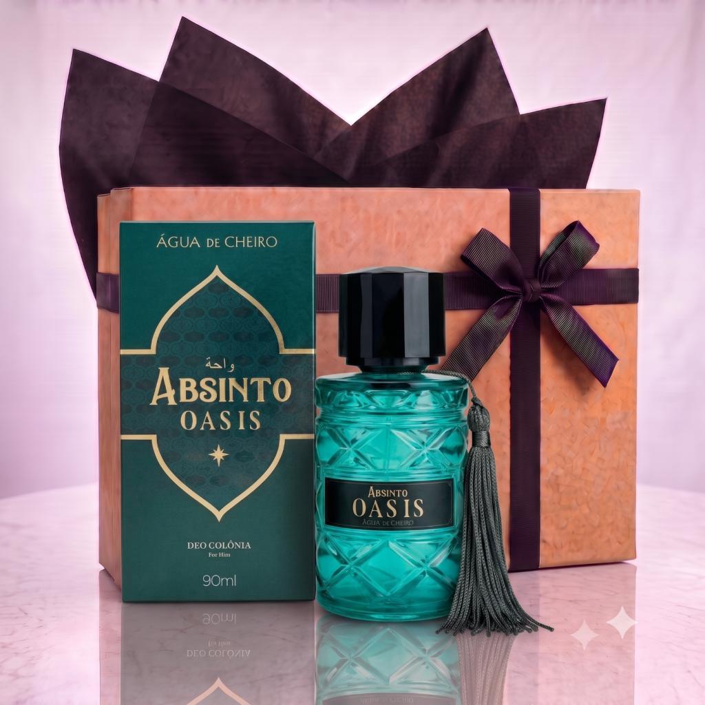 Kit Água De Cheiro Absinto Oasis For Him Inspirado Na Perfumaria Árabe Caixa Presente Premium 90ml