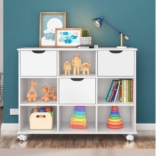 Nicho Organizador com 3 Gavetas Branco Branco