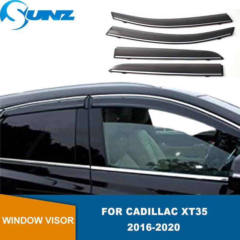 Defletores De Janela Para Cadillac Xt35 2016 2017 2018 2019 2020 Viseiras Carro Sol Chuva Guarda Defletor Acessórios Fum