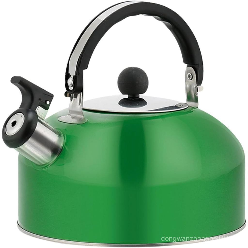 Chaleira de aço inoxidável de 1,8L com apito, adequada para fogões. |           Garrafa de água portátil para camping co