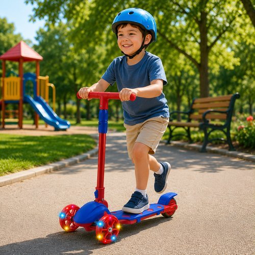 Patinete infantil, patinete LED, patinete com luz, patinete 3 rodas, Speed Fun, patinete vermelho, patinete azul