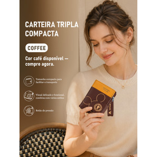 TOMI MITO Bolsa de Mão/Carteira Feminina Zíper Porta Moedas e Porta Cartões D6001
