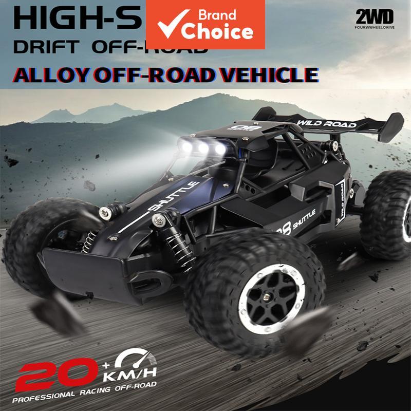 Carro RC Off-Road em Liga de Alta Velocidade – Controle Remoto com Luzes LED e Amortecedores Independentes, Caminhão