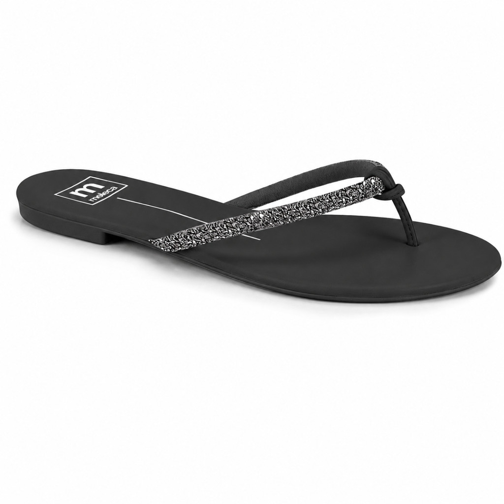 Sandalia Rasteirinha Moleca Tira Brilho Strass Confortavel Feminina