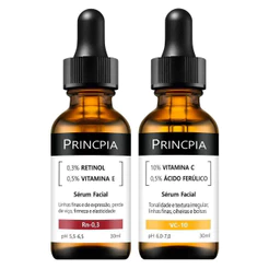 Serum Facial Antissinais Dia e Noite c/ Vitamina VC-10 + Sérum Retinol Rn-0,3