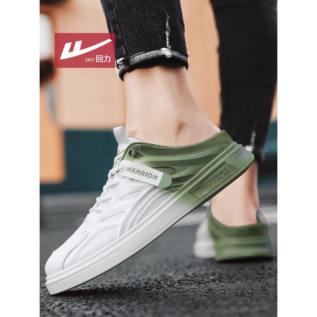 Puxar para trás sapatos masculinos verão respirável sapatos brancos sapatos de lona masculinos chinelos casuais pessoas