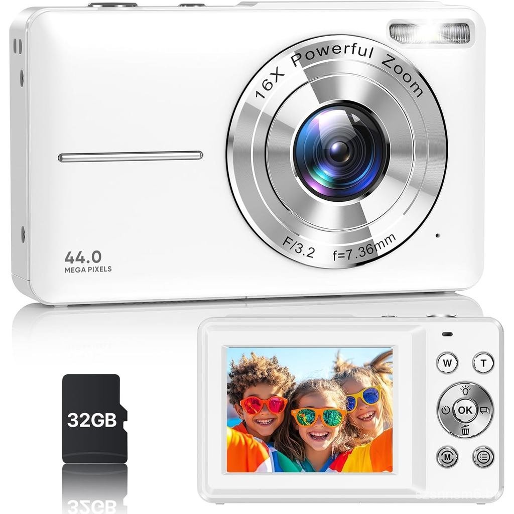 Câmera Digital, Última Câmera Digital FHD 1080P para Adolescentes com Cartão SD, Câmeras Compactas Portáteis com Zoom de