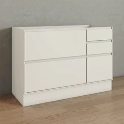 Balcão de Cozinha para Pia 120 Cm Fineze 1 Porta 4 Gavetas 100% Mdf Areia Hp - Henn