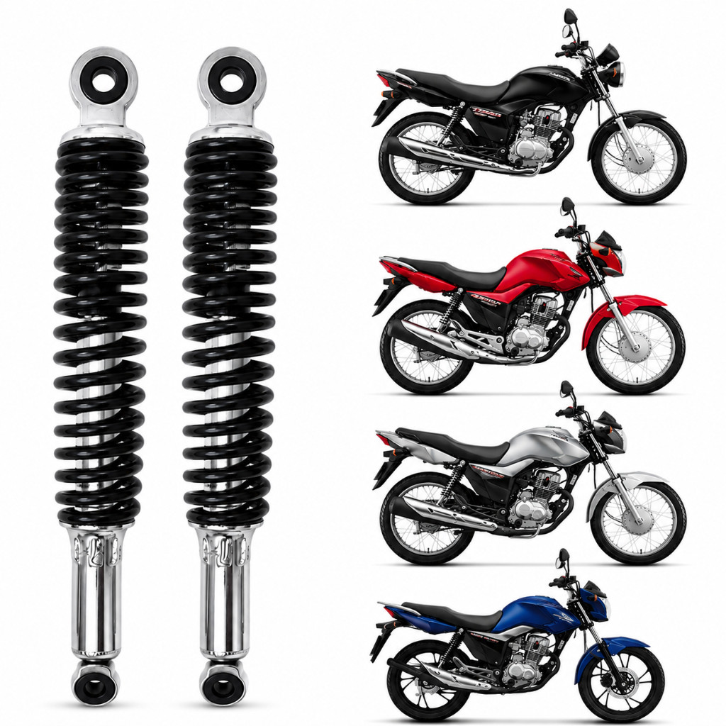 Imagem Par Amortecedor Traseiro Suspensão Honda Titan Fan Start 150 e 160 2004 até 2025