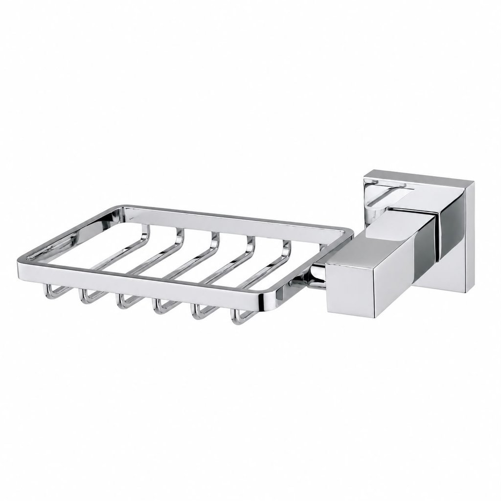 saboneteira para banheiro em metal stylos cromado