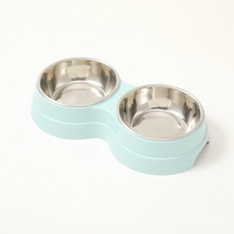 Tigela para animais de estimação de dupla função, tigela de aço inoxidável para animais de estimação, bebedouro para cãe