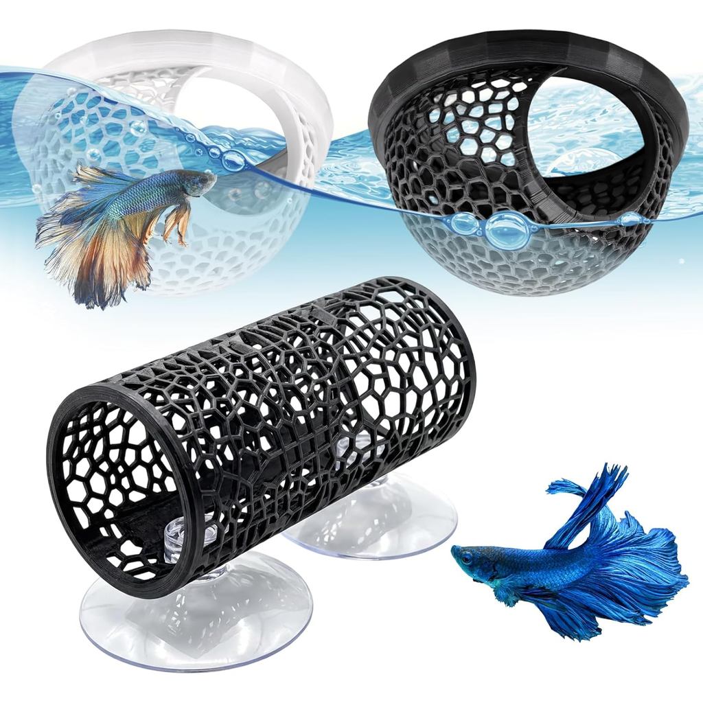 Conjunto de 3 Peças de Rede para Betta, Esconderijo para Betta, Rede para Peixes Betta Aquário, Esconder Peque