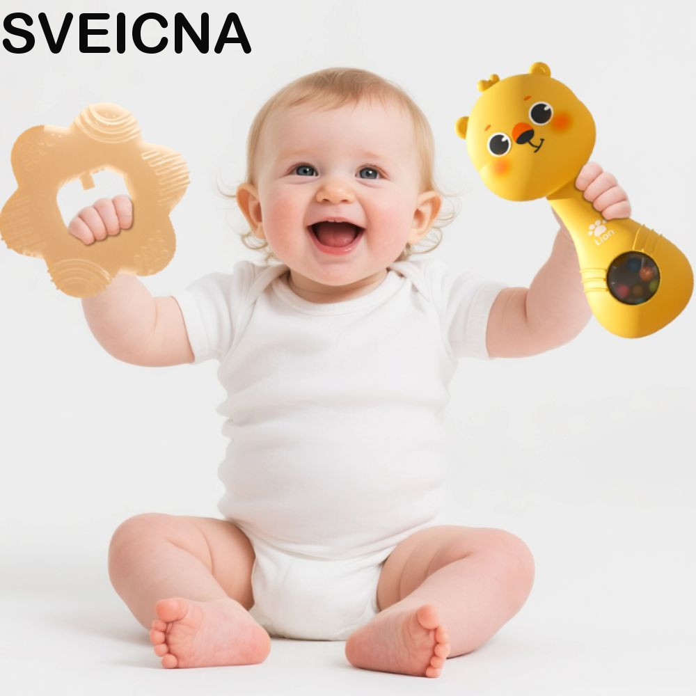 SVEICNA Música Sensorial RattleToy , Brinquedo De Chocalho De Mordedor De Montessori De Plástico , Brinquedos De Sino Co