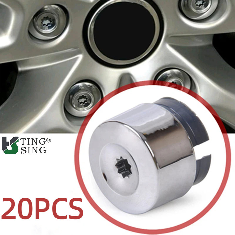 20 Pçs Roda Do Carro Lug Parafuso Porca Tampa Chrome Auto Decoração Acessórios 7L6601173A Para VW Volkswagen Touareg 200