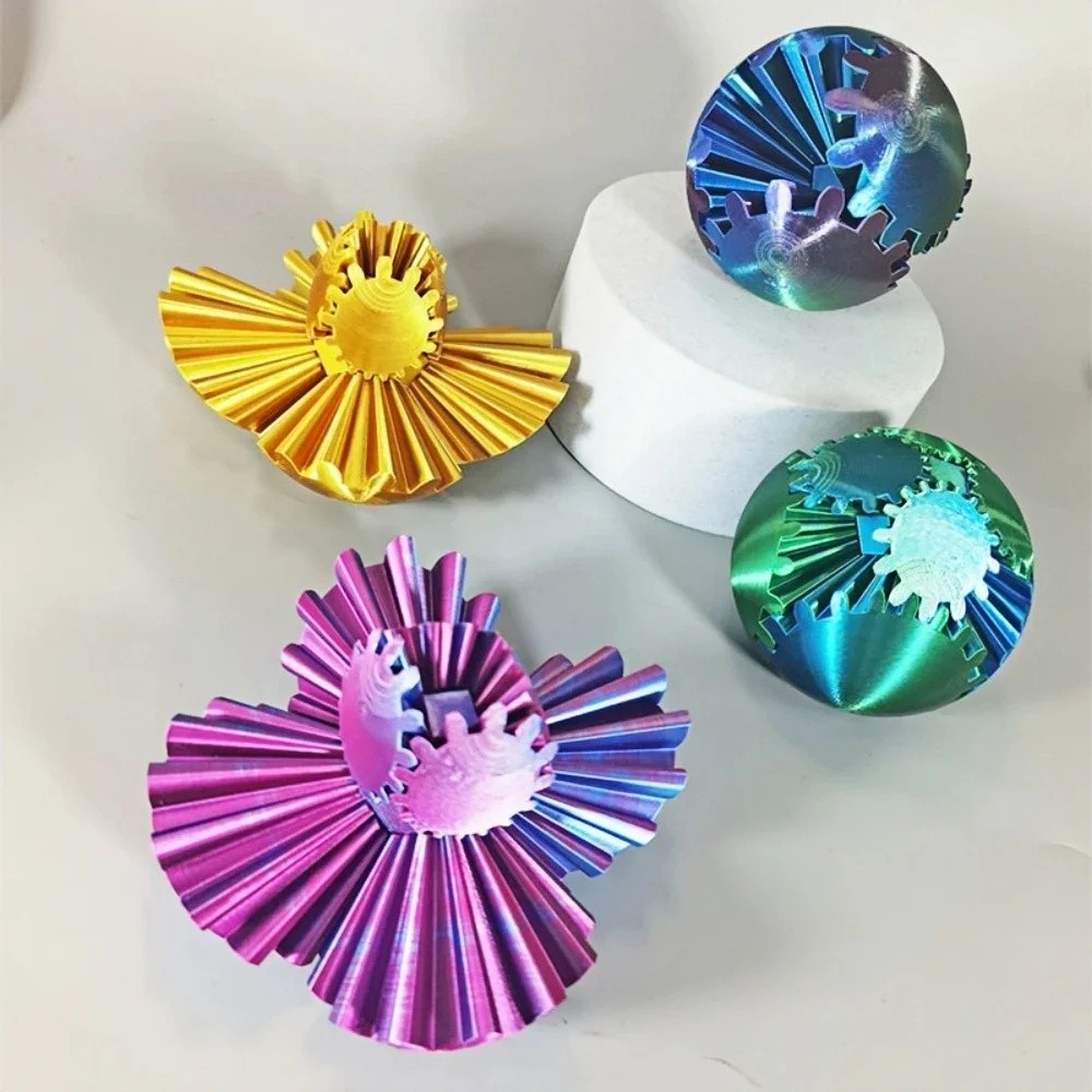 Criativo 3D Impresso Tridimensional Engrenagem Bola Rotativa Cubo Mágico Estilo Descompressão Fidget Toy