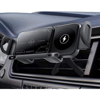 Suporte de Carregamento Sem Fio Rápido Kwak de 15W para Carro, Suporte de Carregador Automático com Fixação para Saída d