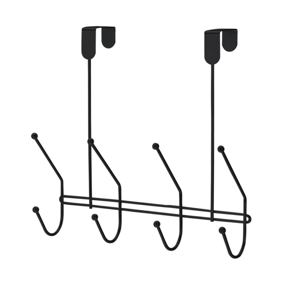 Suporte Arthi para Porta Black com 4 Ganchos Duplos