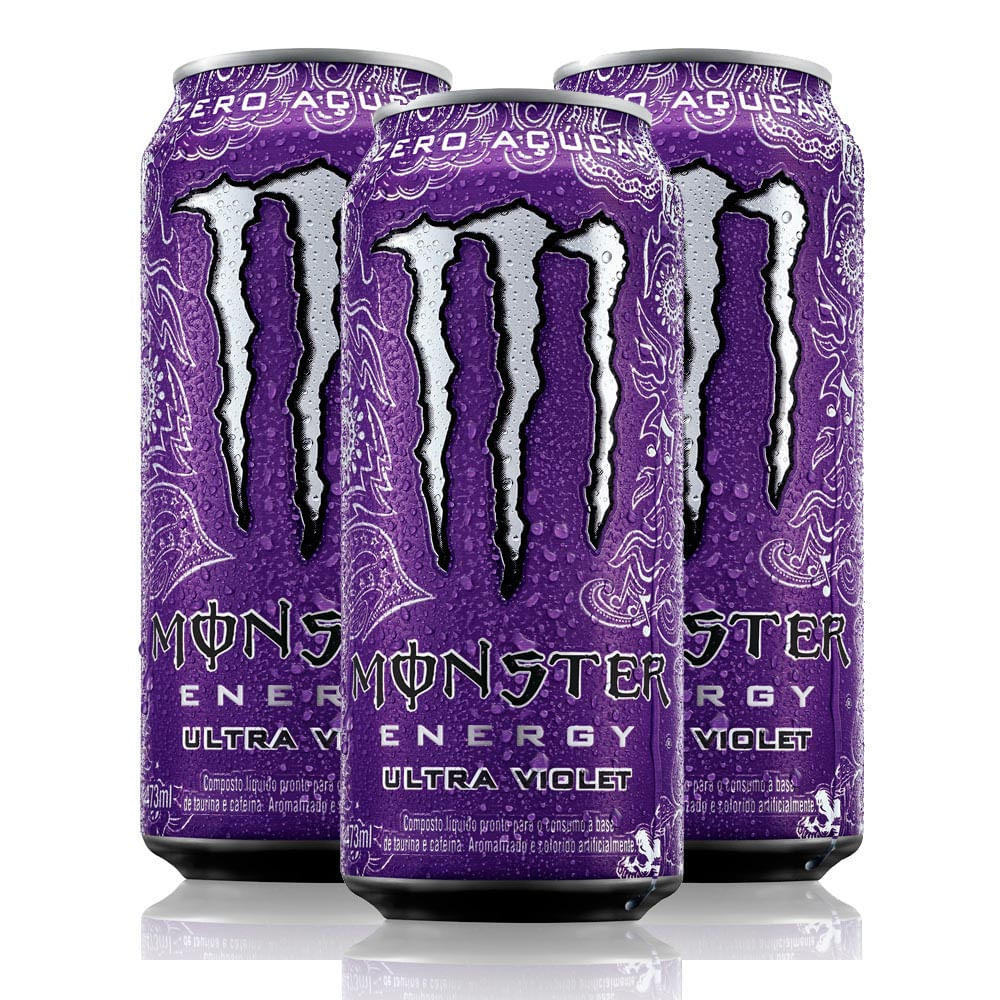 Kit 3 Energético Monster Energy Ultra Violet 473ml