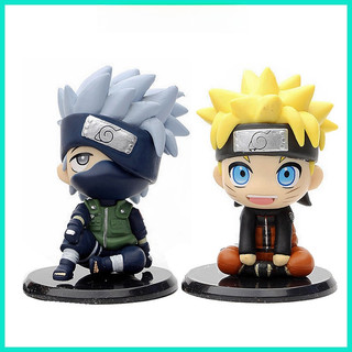 KLYS 2pcs Anime Versão Q NARUTO Uzumaki Kakashi Action Figure PVC Modelo