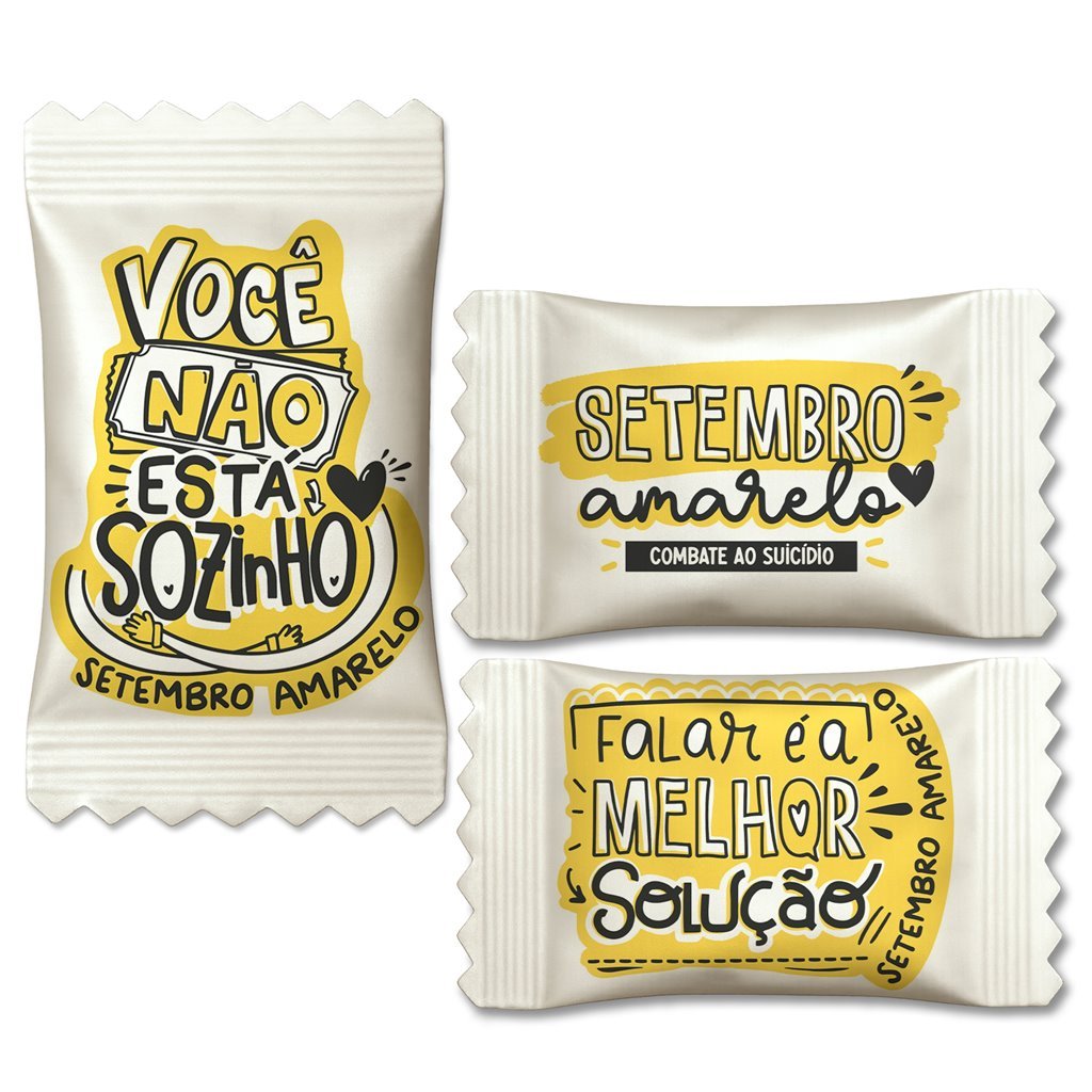 Balas Setembro Amarelo Prevenção Conscientização Saúde Mental (Tradicional Soft Já Personalizadas)