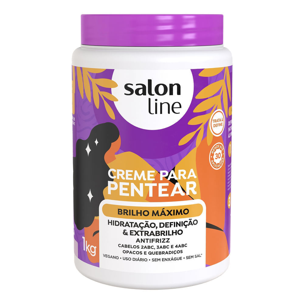 Creme Para Pentear Salon Line Brilho Máximo 1kg