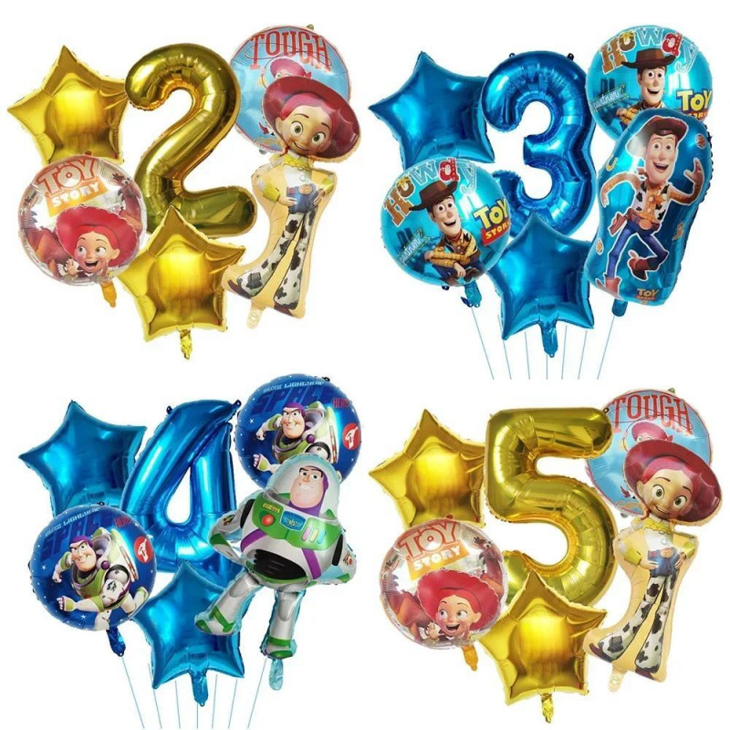 6 Pçs Buzz Lightyear Decorativo Balões De Folha De Alumínio Toy Story Decoração De Aniversário Das Crianças Conjunto De