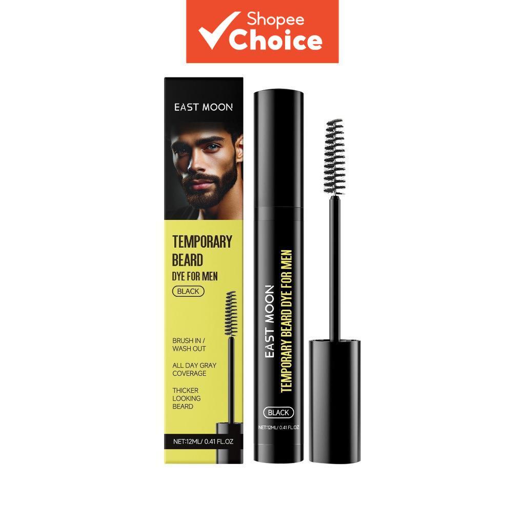  Tintura Temporária para Barba para Homens - Escurecimento Instantâneo, Barba Preta para Coloração de Barba, Visual Mais