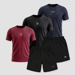 Kit 5 Peças Dry Academia Treino Esportes Alpha