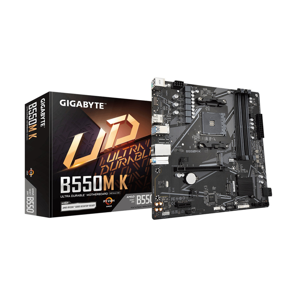 Placa Mãe Gigabyte B550M K, DDR4, Socket AMD AM4, mATX, Chipset B550, GBTB550MKREV1