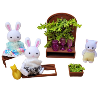 Kit Mini Enfeites De Jardim Casa de Bonecas Compatível Sylvanian Families Calico Critters