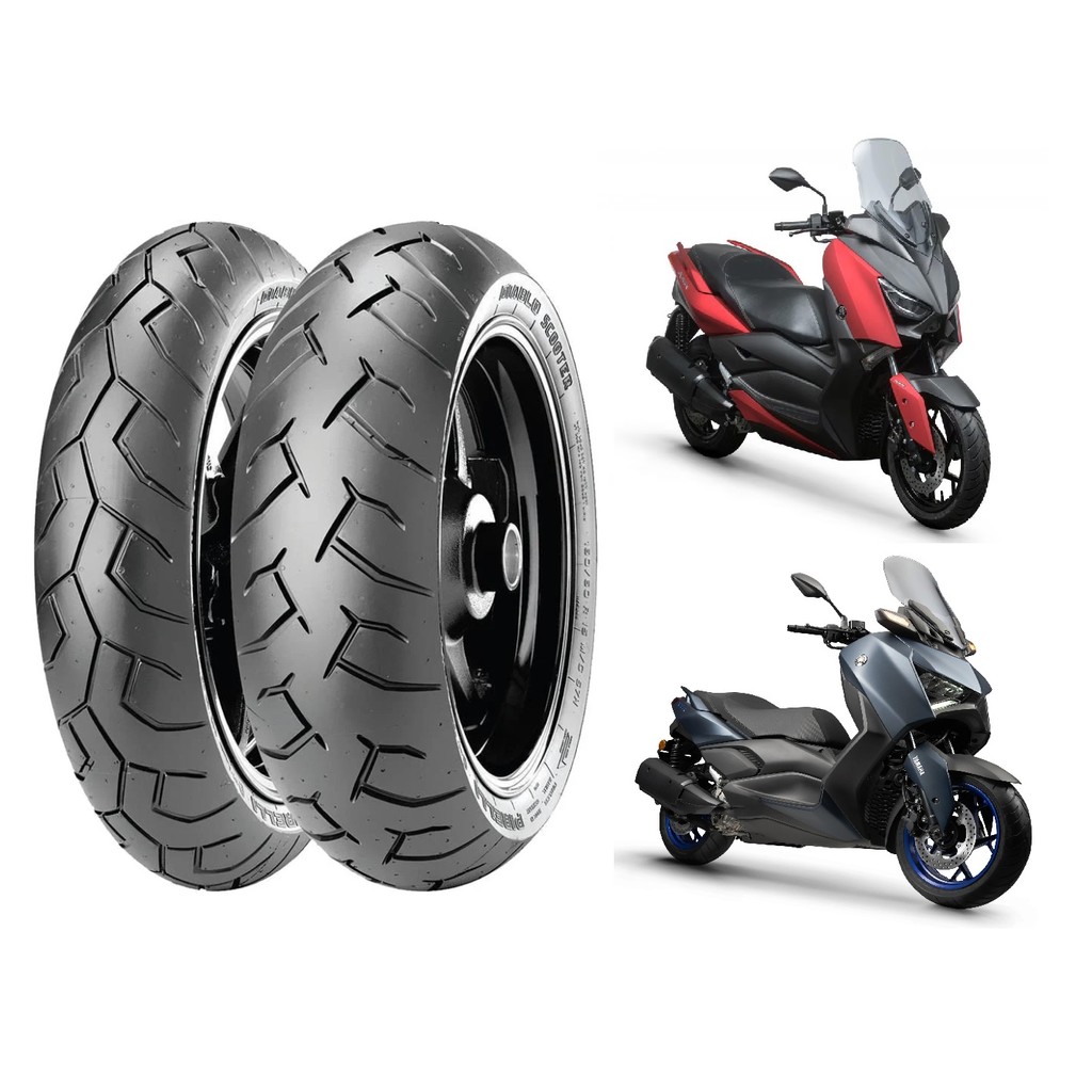 PAR PNEU 120/70-15 56S + 140/70-14 68S PIRELLI DIABLO SCOOTER USO SEM CAMARA YAMAHA XMAX 250 300