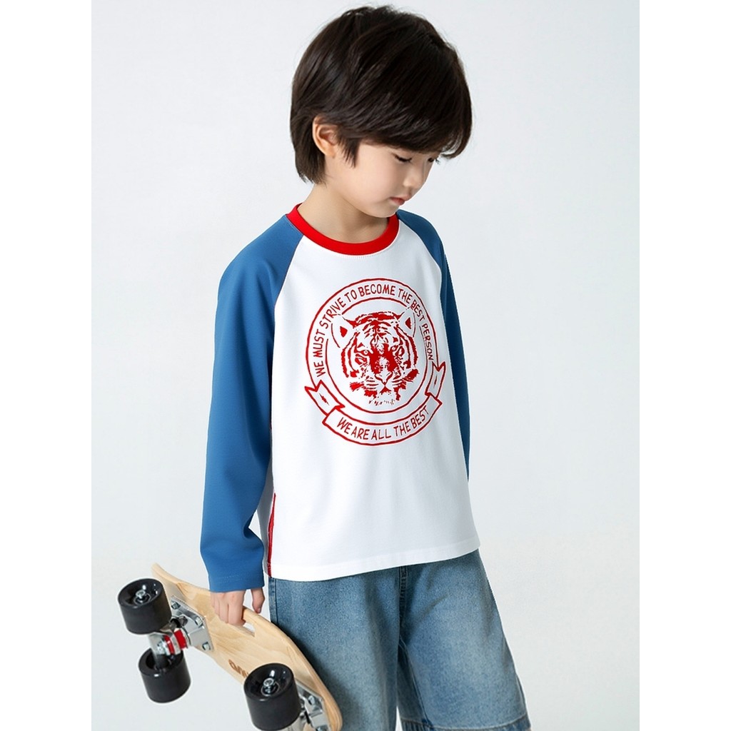 Versão coreana marca comércio exterior crianças roupas primavera crianças de manga comprida camiseta meninos meninas juv