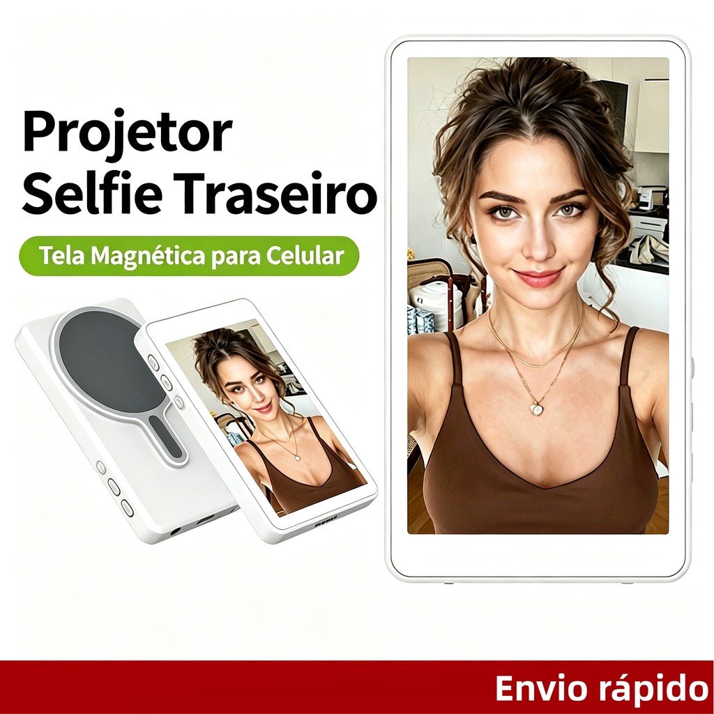 Tela Magnética Monitor Para Celular Sem Fio Smartphone Selfie Vlog Gravação