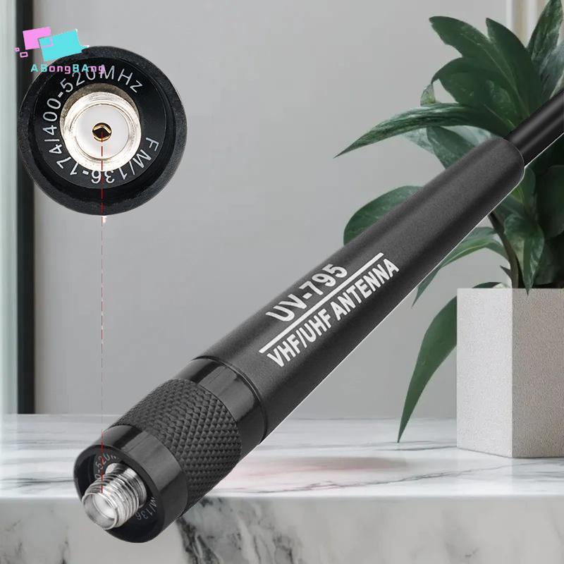 Abongbanghn AR-795 SMA-F Fêmea Banda Dupla VHF/UHF 136-174MHz/400-520MHz Antena Macia Para UV-5R-82 BF-888S Walkie Talki