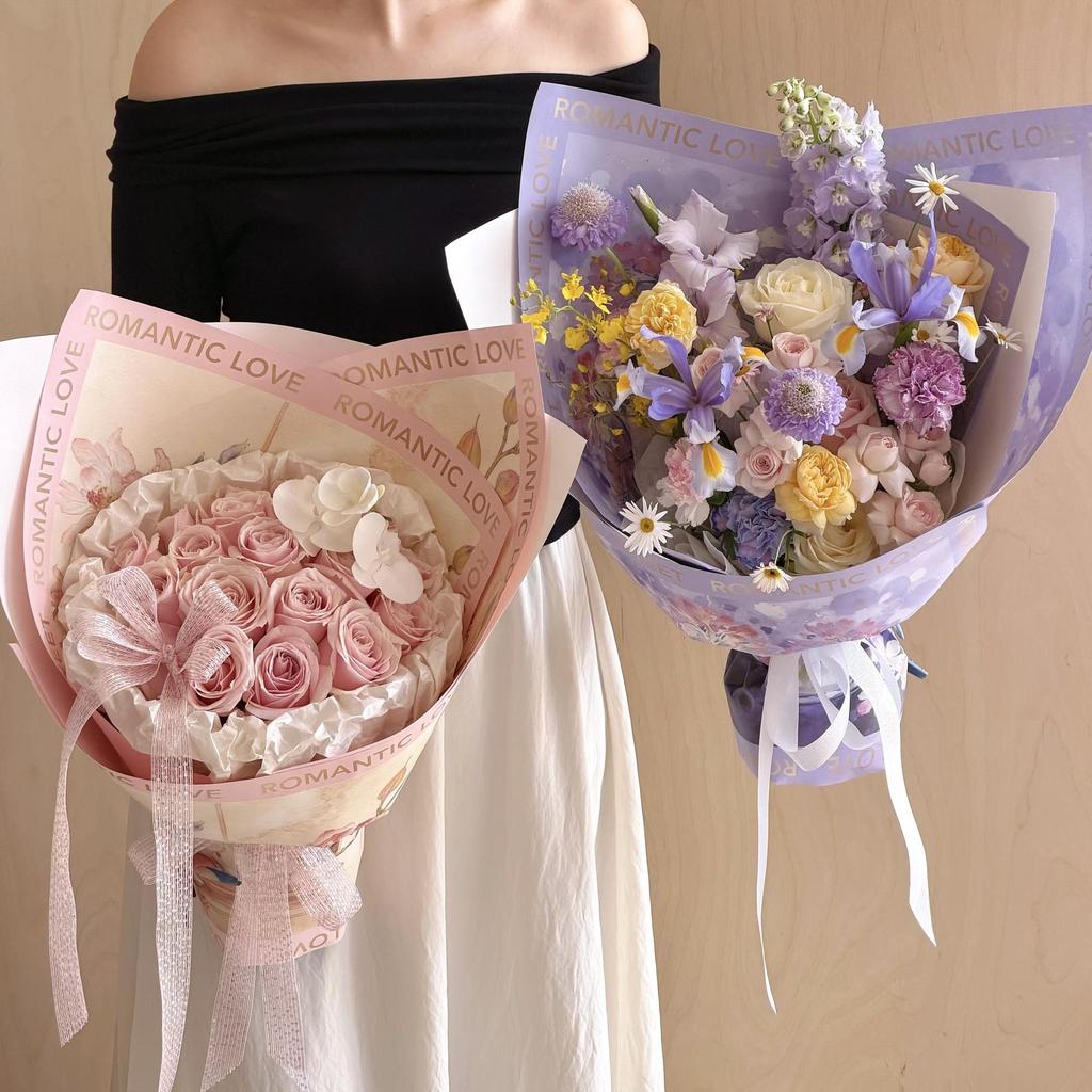 Xiyangyang 520 novo estilo 160g papel Kraft garrafa de borda em inglês luz chinesa pacote de flores materiais de embalag