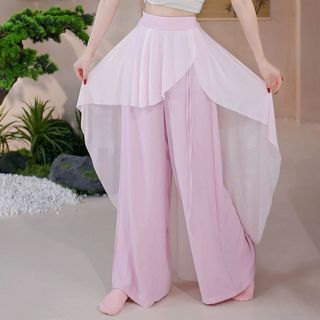 2026 dança moderna gaze de seda gelo calças de dança elegantes prática diária dança chinesa calças de dança clássica 202