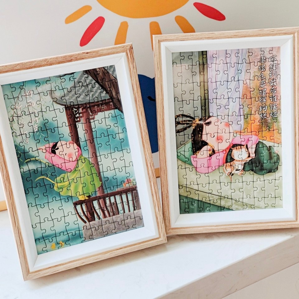 Casa de papel bons produtos quebra-cabeça emoldurado 100 peças Desktop estilo chinês cura adulto crianças brinquedos edu