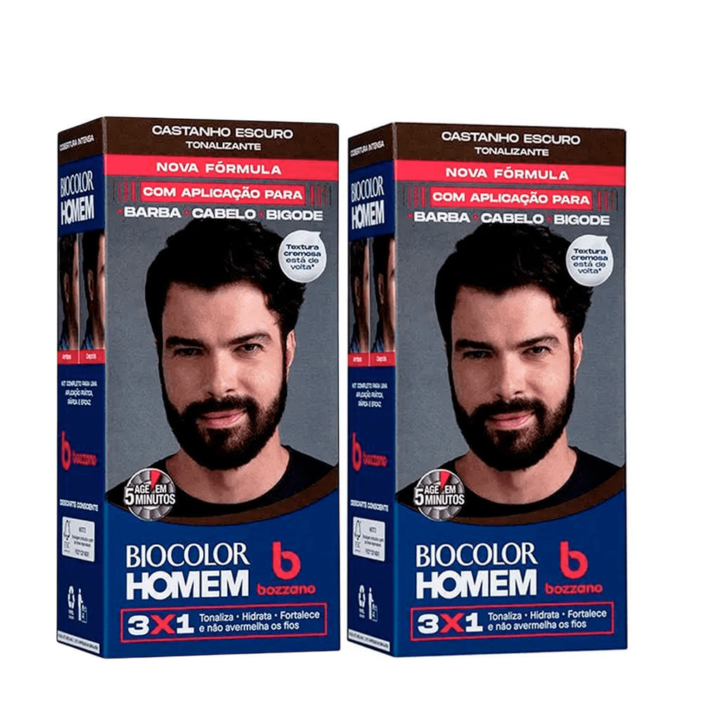 Kit Tonalizante Biocolor Homem Castanho Escuro - 2 Unidades