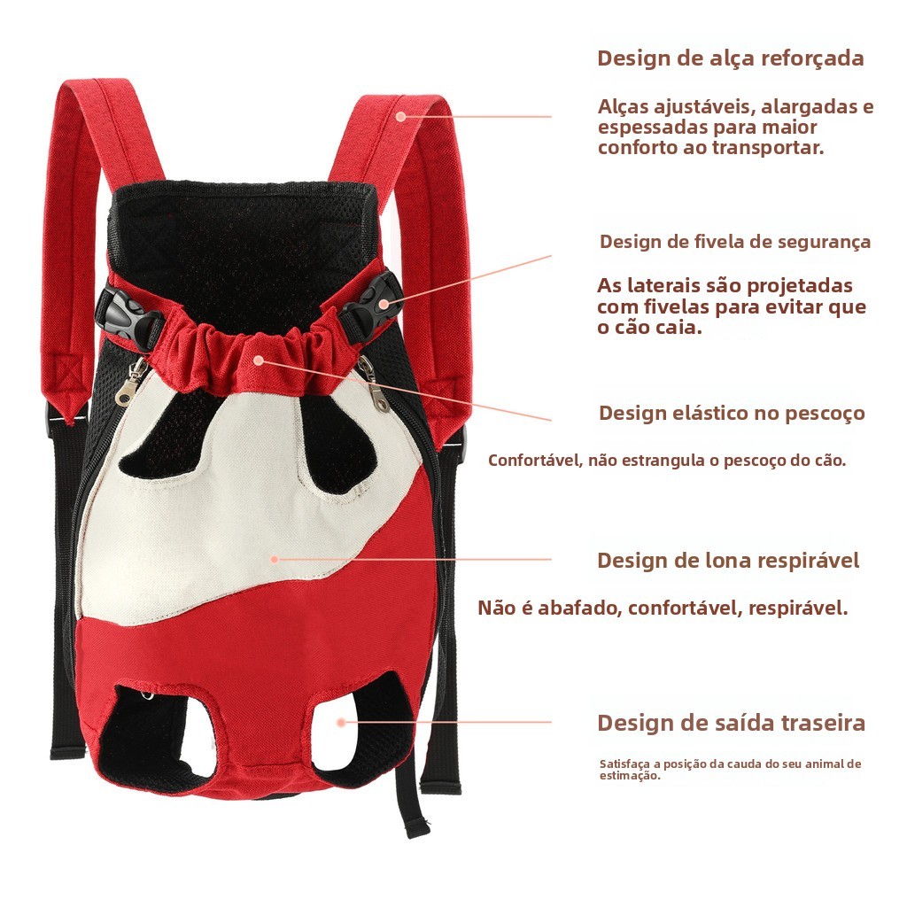 Acessório respirável para animais de estimação: mochila para cães, bolsa portátil para animais de estimação para passeio