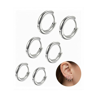Trio Brinco Argola Aço Inox 316L Legitimo Antialérgico