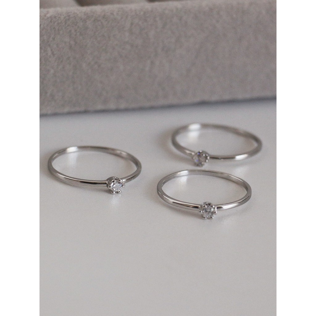 925 prata fechada zircão anel fechado simples anel de diamante feminino nicho Design único anel de diamante luz estilo l