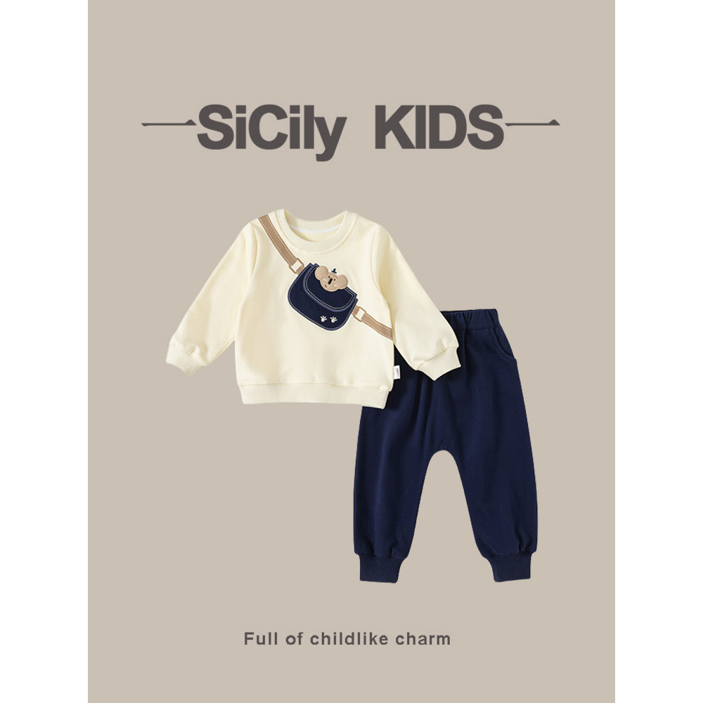 SiCily crianças-homens mulheres bebê primavera outono novo estilo simples estilo ocidental terno Casual moda outono mole