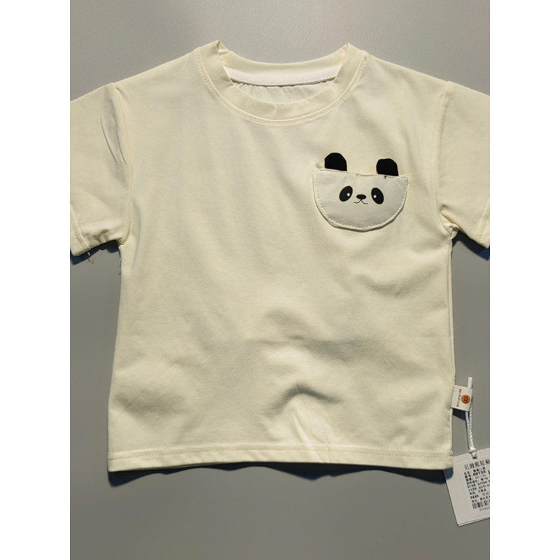 2025 novo estilo crianças verão dos desenhos animados de manga curta camiseta bebê em torno do pescoço moletom de algodã