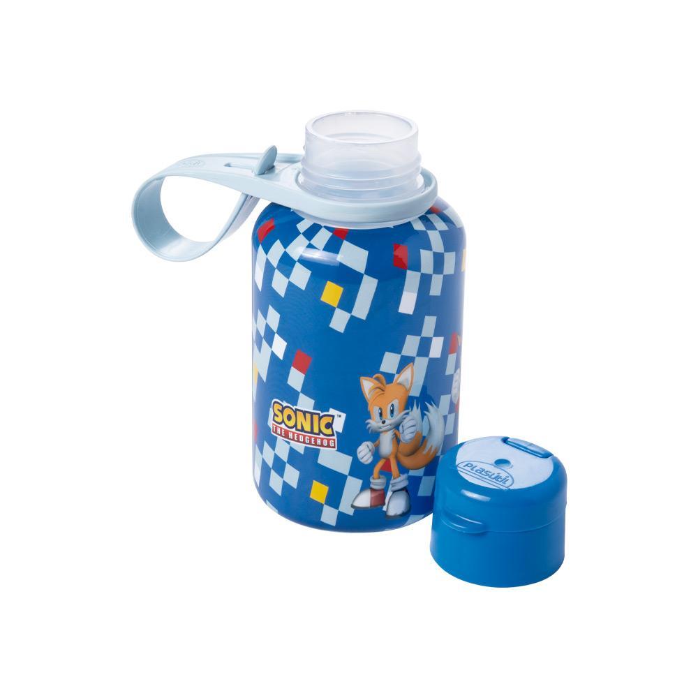 Garrafa Mini Sonic Knuckles Tails Infantil Escola Passeio Azul 280 ml Plasútil — imagem 2 de 2