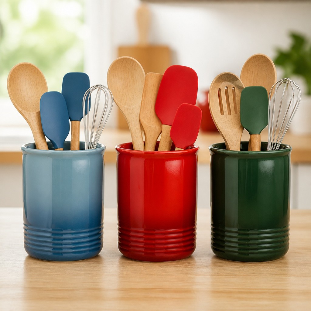 Porta-Utensílios De Cerâmica Le Chef 3 Cores Hauskraft Premium