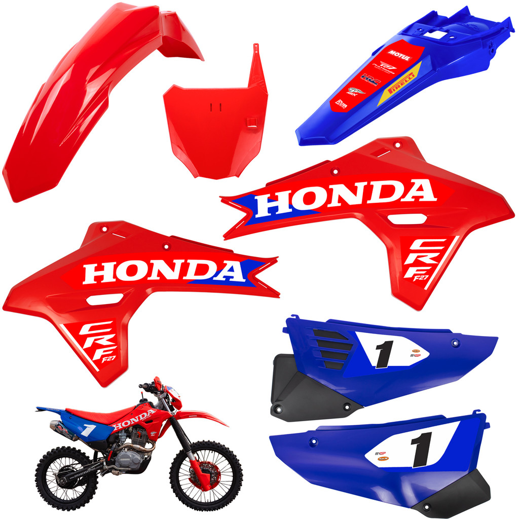 Kit Plástico Carenagem F27 Crf 230 F Com Number Adesivo PREMIUM F27 Amx