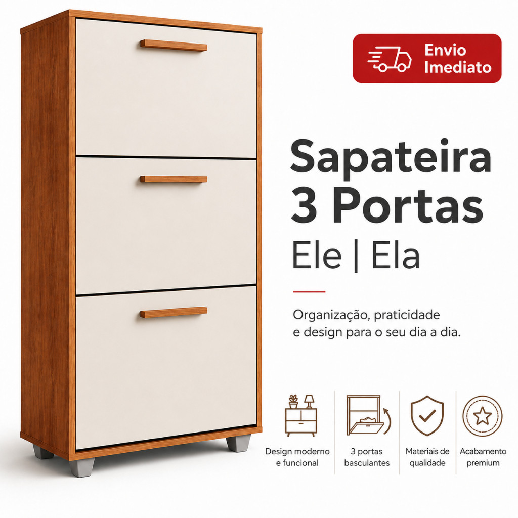 Sapateira Retrátil 3 Portas Basculantes Multiuso Compacta Organizador De Calçados Sapatos Quaro Hall