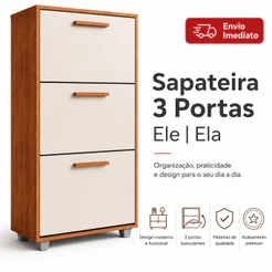 Sapateira Retrátil 3 Portas Basculantes Multiuso Compacta Organizador De Calçados Sapatos Quaro Hall